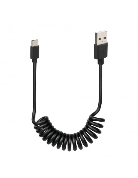 CABLE EN ESPIRAL USB TYPE C 100 CM NEGRO