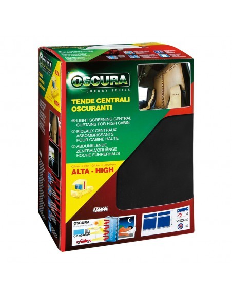 CORTINAS CENTRALES PARA CAMIÓN, CABINA ALTA NEGRA