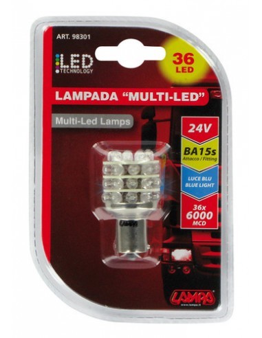 LAMPARA MULTI-LED AZUL 36 LED-24V (BLISTER 1 UNIDAD)