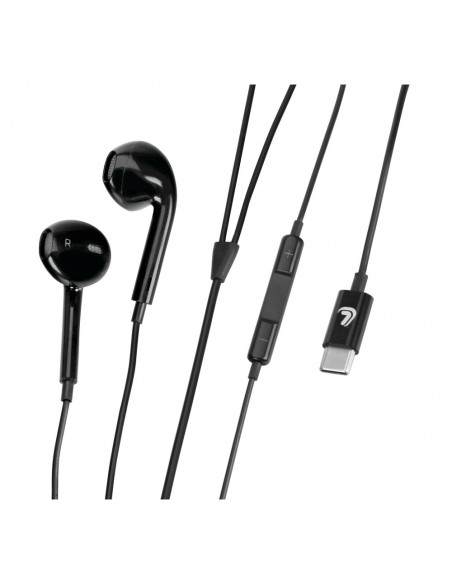 AURICULARES CON MICROFONO Y CABLE USB TYPE-C ESSENTIAL- 120 CM - NEGRO