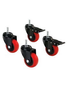 JUEGO DE 4 RUEDAS PARA EXPOSITOR 75 MM