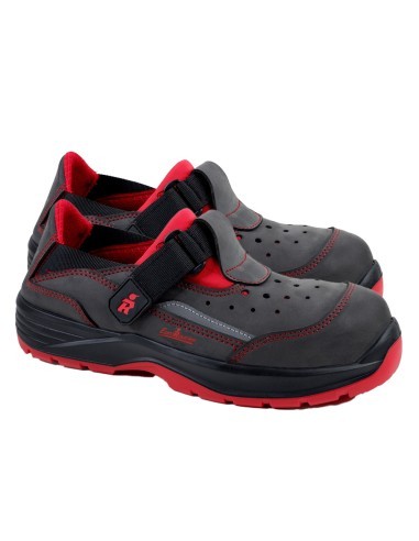 ZAPATILLA CONVERTIBLE EN ZUECO EUROROUTIER TRUCKER HYBRID S1 ROJO/GRIS (SELECCIONE TALLA)