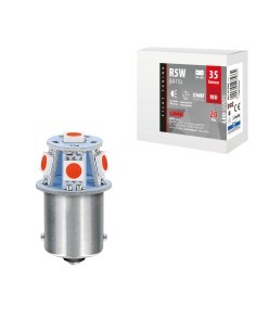 LAMPARA LED SERIES-6 SMDX1CHIP-(R5W)-BA15s ROJO-DOBLE...