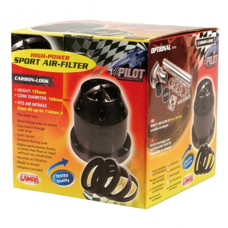 FILTRO DE AIRE CARBON 135X160 MM CONEXION 60-114 MM