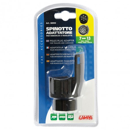 ENCHUFE ADAPTADOR POLOS 7 MACHO 13 HEMBRA