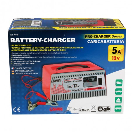 CARGADOR DE BATERIA 6A 12V HOMOLOGACION GS-TUV APROBACION ROHS