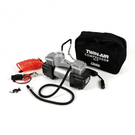 COMPRESOR BICILINDRICO TWIN AIR CON MANOMETRO 12V 200W