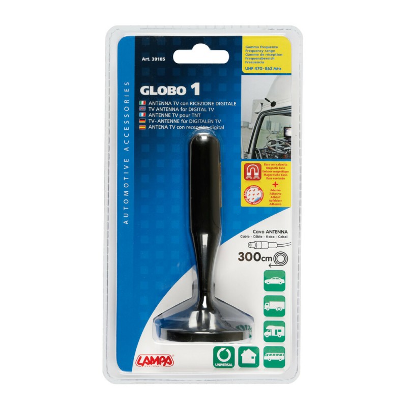 ANTENA TV CON RECEPCION DIGITAL GLOBE-1 130 MM