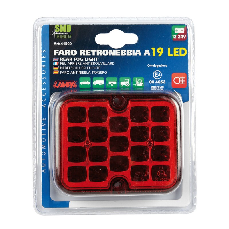 FARO ANTINIEBLA 19 LED 12/24V ROJO