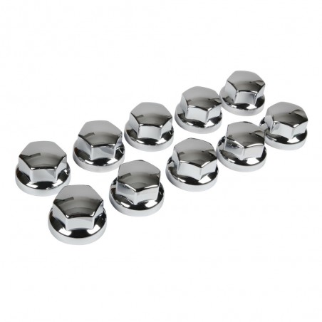 Conjunto de 10 cubiertas de perno ABS universales - Ø 32/33 mm - Cromo