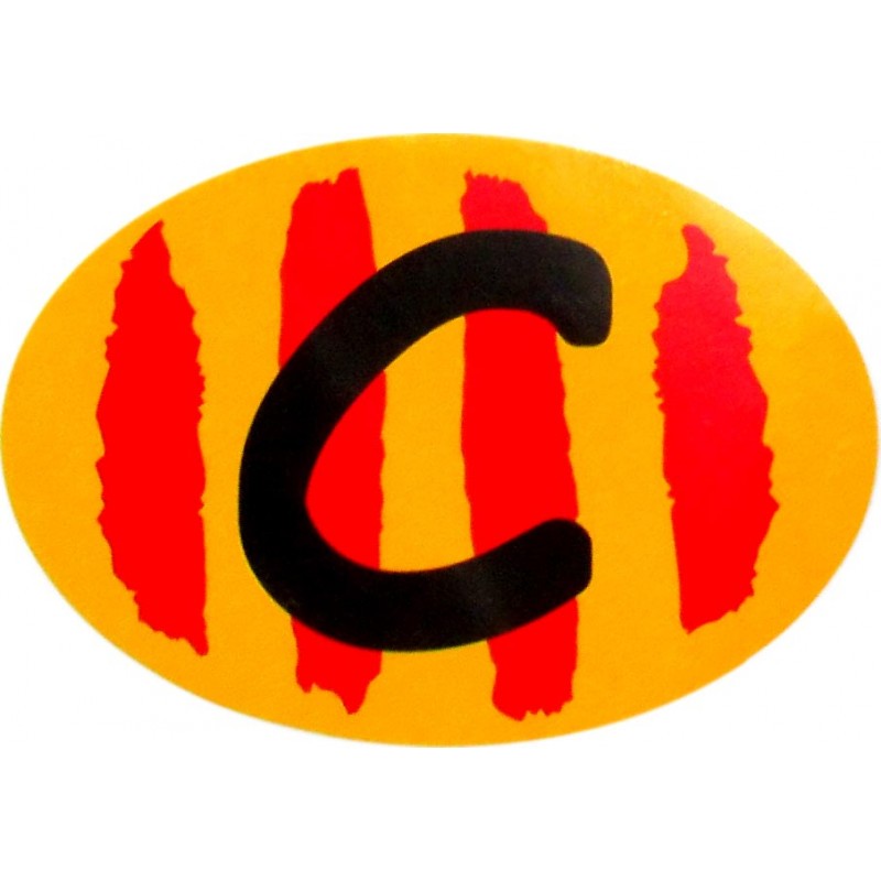 Adhesivo letra "C" bandera de Cataluña