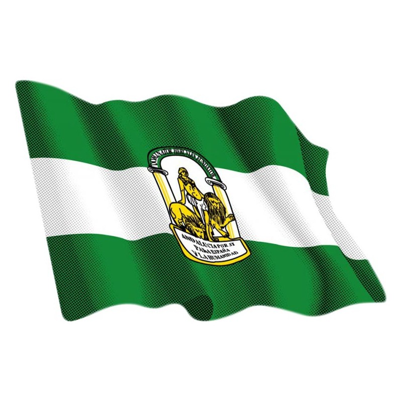 Adhesivo ondeante bandera de Andalucía