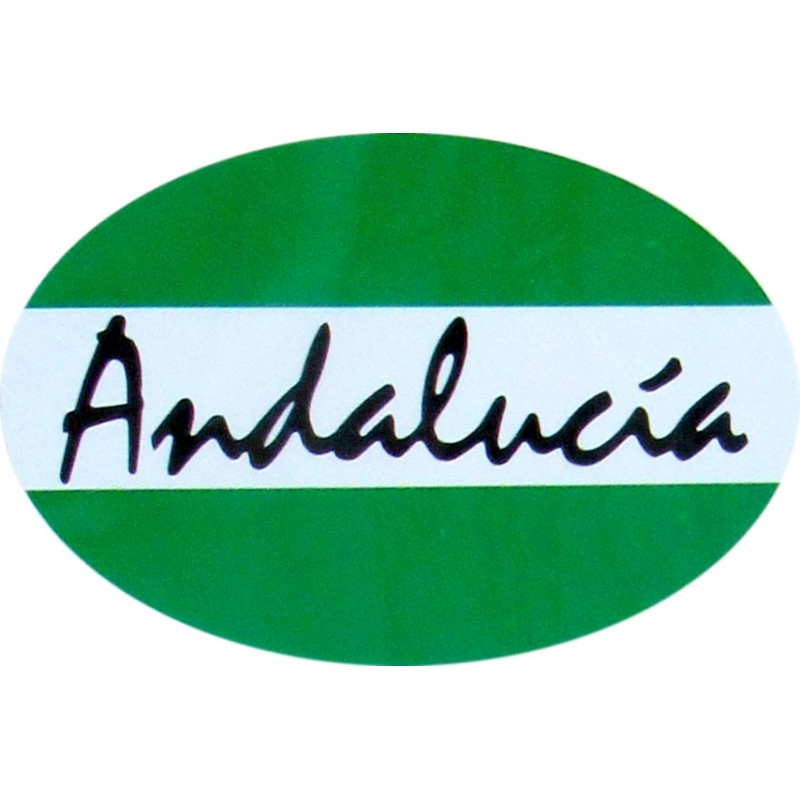 Adhesivo bandera de Andalucía con letra