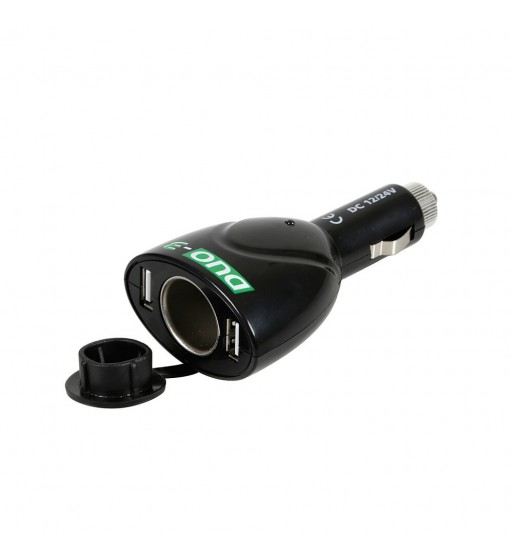 Enchufe mechero DUO3 toma standard 2 USB cable 60 cm