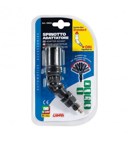 Adaptador enchufe mechero toma standard punta DIN 8A