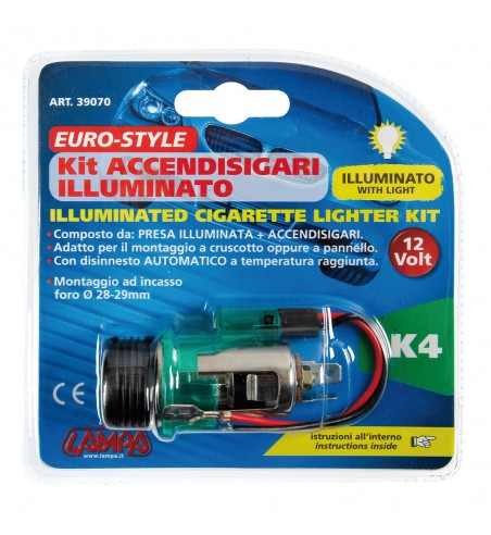 Enchufe mechero europeo K4 con luz