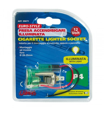 Toma mechero europeo P4 con luz 12V 2