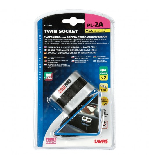 Enchufe mechero 2 tomas standard 10A