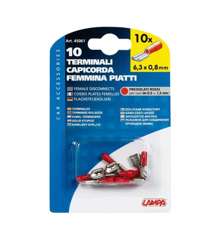 Terminales rojo cable 0,5-1,5 mm
