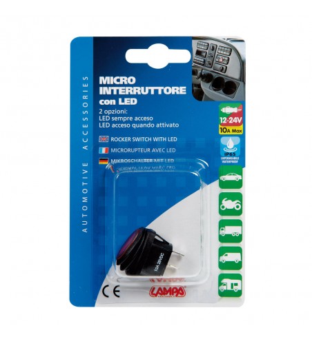 Interruptor impermeable led rojo 10A