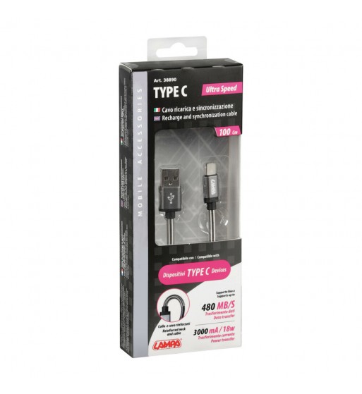 Cable USB y micro USB tipo C 100 cm negro