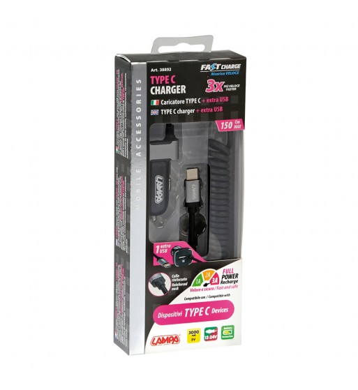Cargador tipo C 1 puerto USB carga rápida