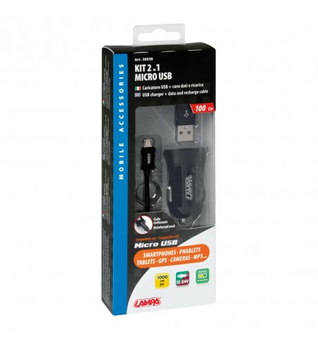 Cargador micro USB 2 en 1 1000 mA