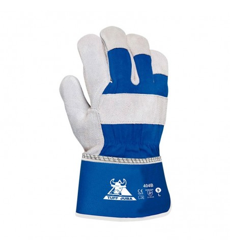 Guante JUBA tuff extra serraje vacuno gris y azul talla 10