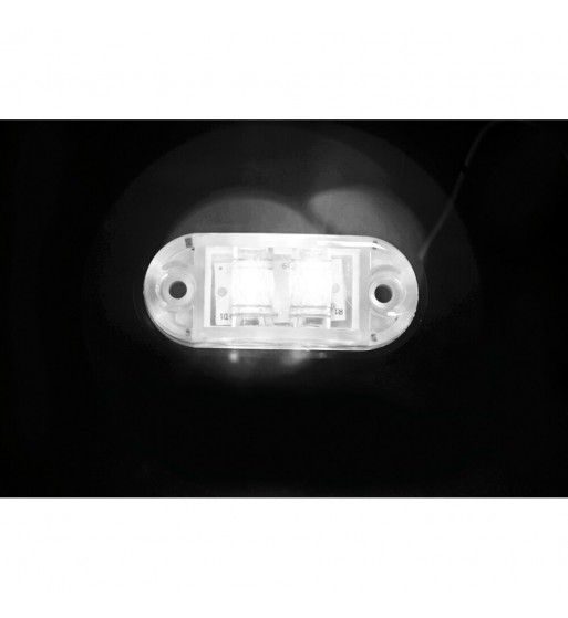 Luz de gálibo blanca frontal ovalada 2 led