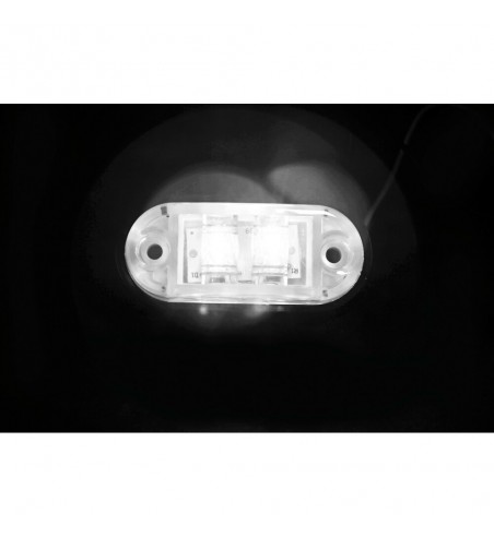 Luz de gálibo blanca frontal ovalada 2 led