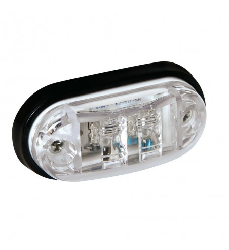 Luz de gálibo blanca frontal ovalada 2 led