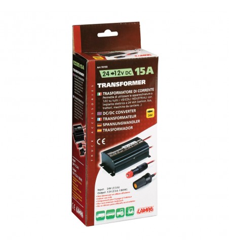 Transformador de 24V a 12V 15A cable 75 cm