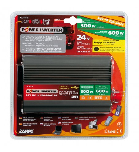 Transformador de 24V a 220V 300W con USB