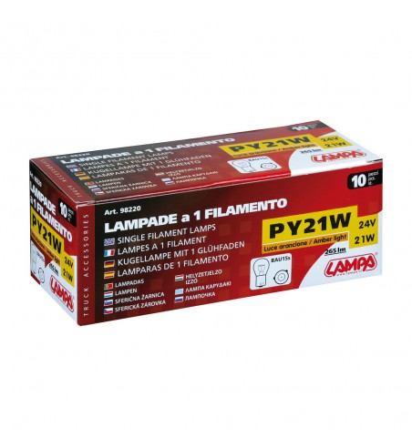 Lámpara PY21W 1 filamento ambar 24V 21W