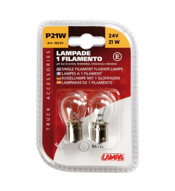 Lámpara P21W 1 filamento blanca 24V 21W BA15S 2