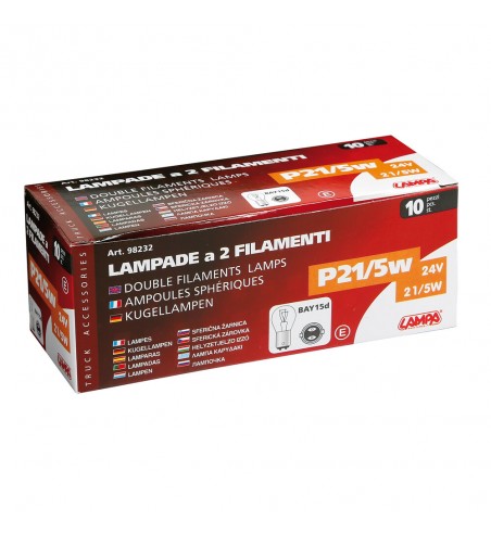 Lámpara P21/5W 2 filamentos blanco 24V 21/5W BAY15D