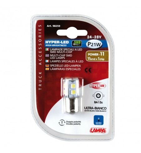 Lámpara hyper led power 33 blanco P21W