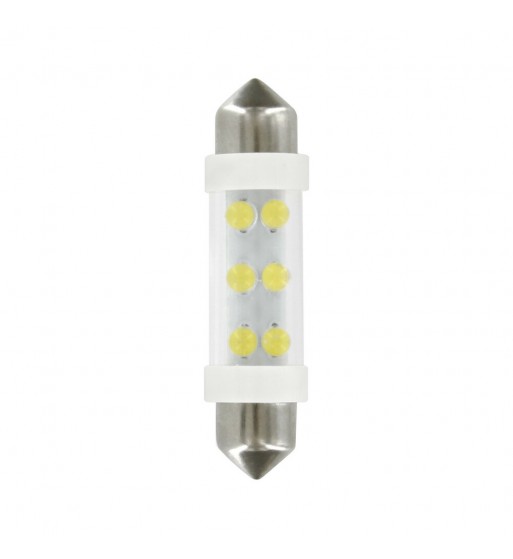 Lámpara 11x41 mm 6 led siluro blanco SV8 - 5 - 8