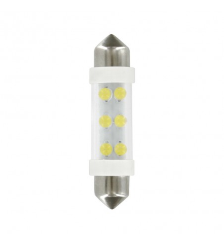 Lámpara 11x41 mm 6 led siluro blanco SV8 - 5 - 8