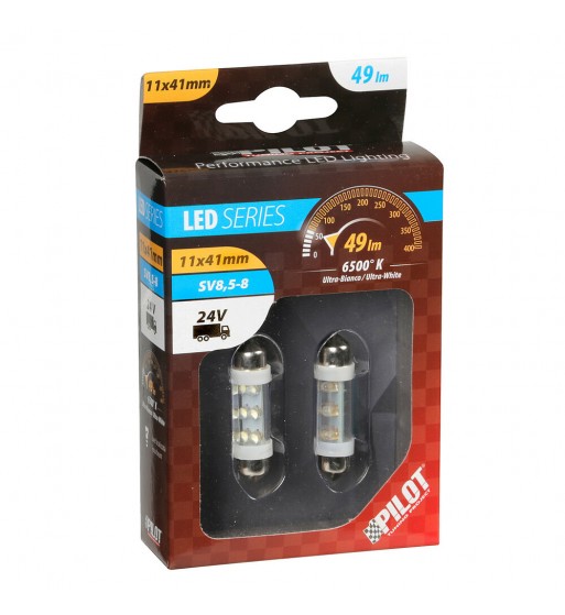 Lámpara 11x41 mm 6 led siluro blanco SV8 - 5 - 8
