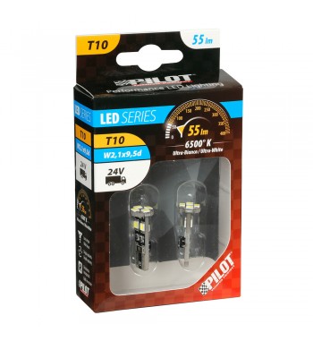 Lámpara T10 HYPER LED Blanco 8SMD 3 chip W2 - 1X9 - 5D 2