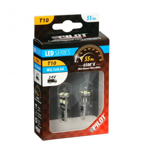 Lámpara T10 HYPER LED Blanco 8SMD 3 chip W2 - 1X9 - 5D