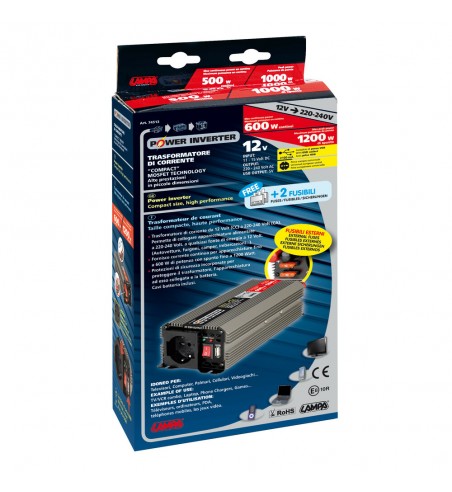 Transformador de 12V a 220V 500W conector USB