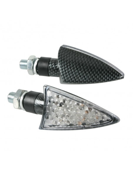 INTERMITENTE LED CARBON MODELO SPIKE 12V HOMOLOGACION E