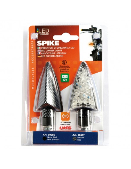 INTERMITENTE LED CARBON MODELO SPIKE 12V HOMOLOGACION E
