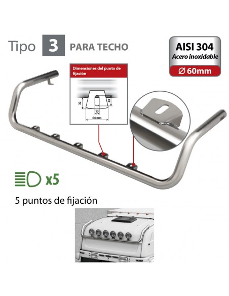 BARRA DE FARO PARA TECHO TIPO 3 MAN TGA (03/99 A 05/10)