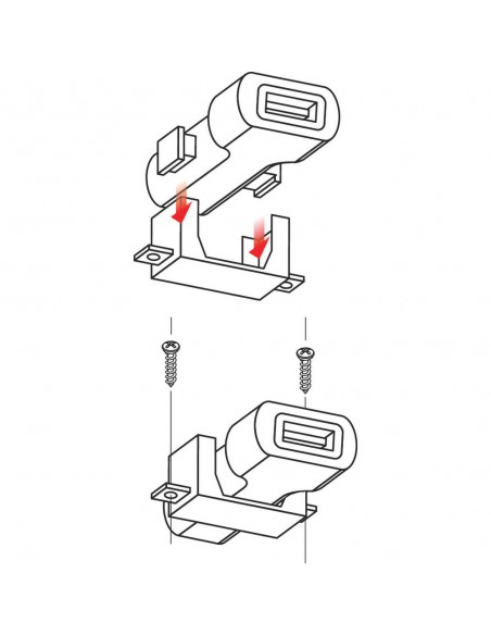 CARGADOR USB 12/24V 2400 mA CON FIJACION CON TORNILLO