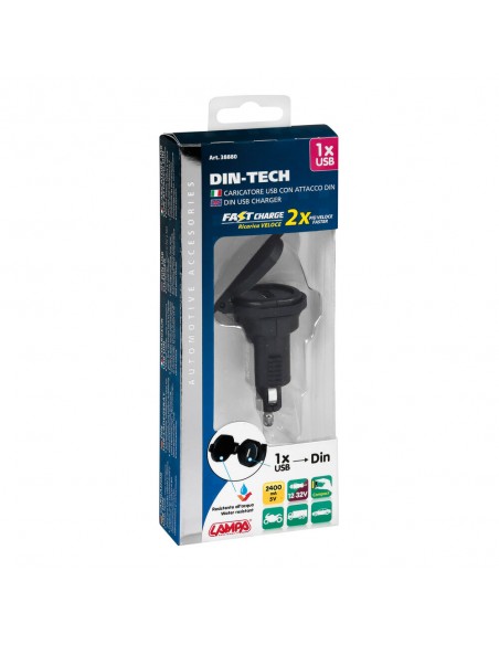 CARGADOR DE BATERIA DIN USB 12/32V 2400mA (CARGA RAPIDA)