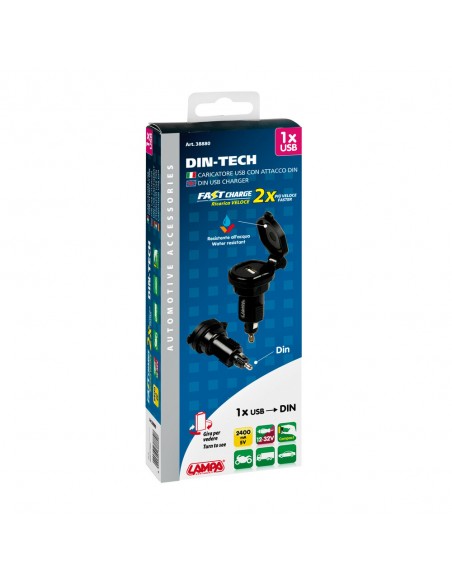 CARGADOR DE BATERIA DIN USB 12/32V 2400mA (CARGA RAPIDA)