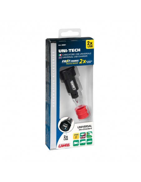 CARGADOR DE BATERIA UNIVERSAL 2 USB 12/32V 2700mA (CARGA RAPIDA)